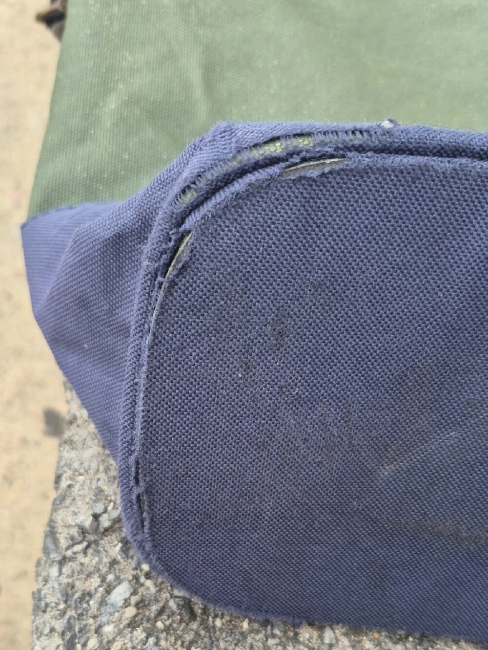 Two-Tone Green & Blue Canvas Messenger Tote
